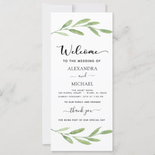 Floral Watercolor - Programa de Casamento com Letr