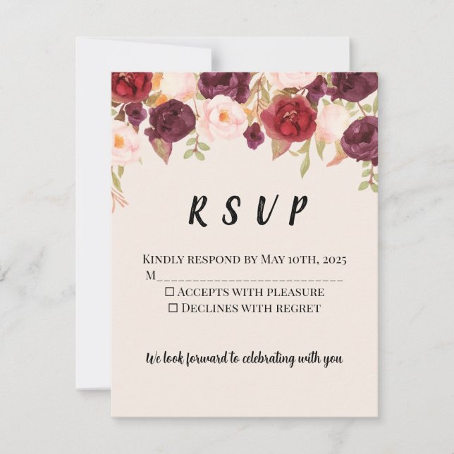 Floral Watercolor RSVP (Frente)