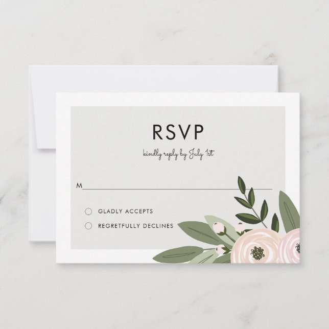 Floral Wedding Sprigs RSVP (Frente)