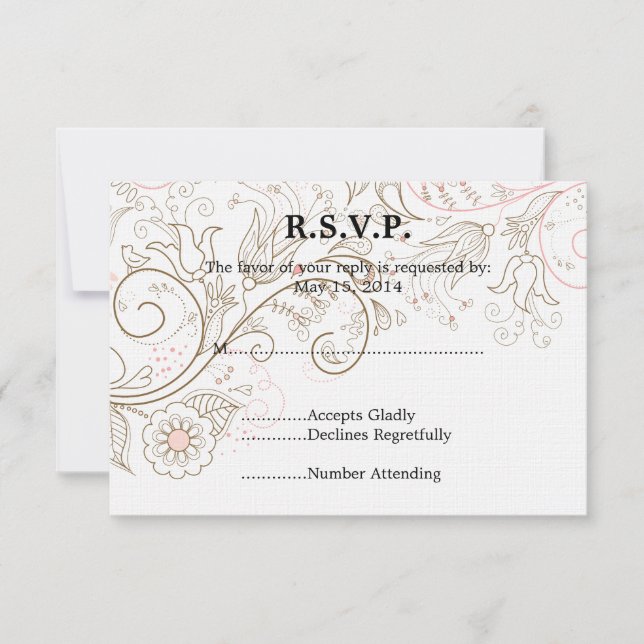 Floral Whimsy Wedding RSVP (Frente)