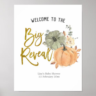 Floral White Pumpkin Gênero Revelar Poster de Boa