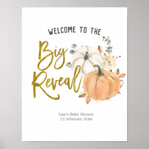 Floral White Pumpkin Gênero Revelar Poster de Boa