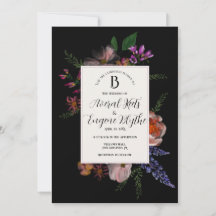 Floral Wildflower Watercolor Convite para Casament