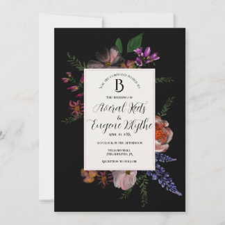 Floral Wildflower Watercolor Convite para Casament