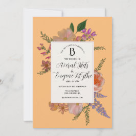 Floral Wildflower Watercolor Convite para Casament
