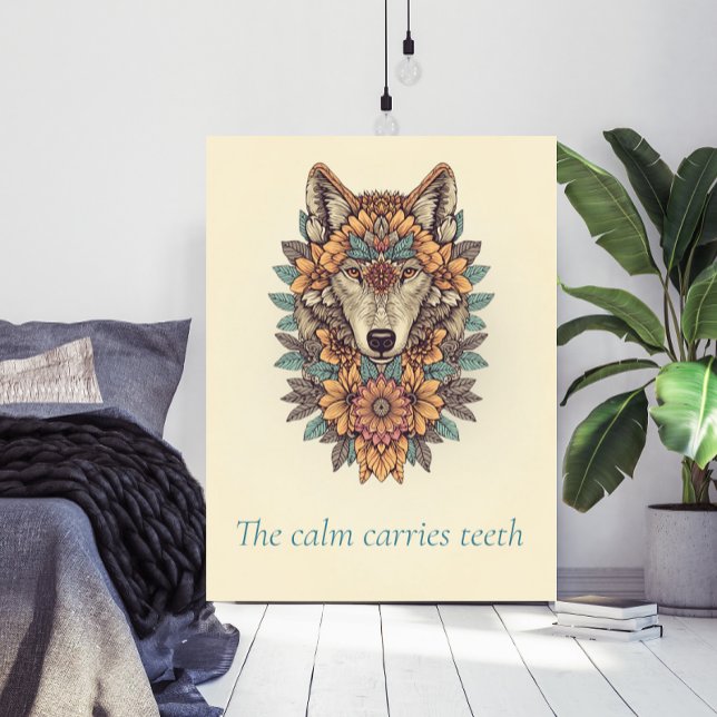 Floral Wolf Boho Quote Wall Art Poster (Criador carregado)