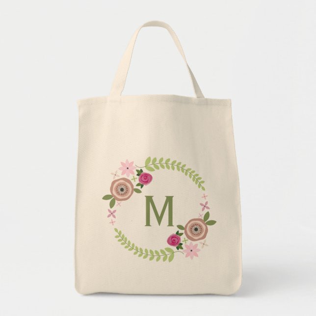 Floral Wreath Monograma Bolsa (Frente)