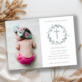 Floral Wreath Photo Godparent Proposta Convite