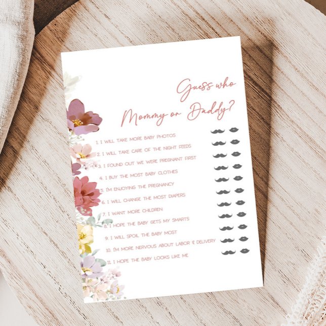 Florals Baby Bloom Baby Shower Guess Who Game (Baby In Bloom 
Baby Shower Game)