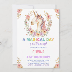 Florals Unicorn - Convites de Aniversário