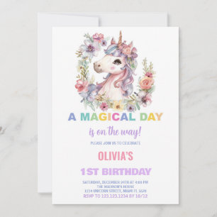Florals Unicorn - Convites de Aniversário