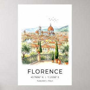 Florence Itália Impressão Artística Terraço Toscan