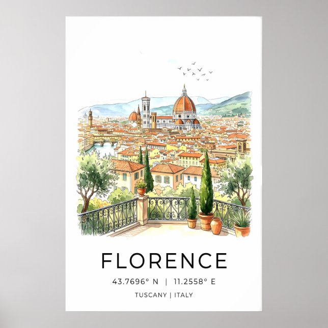 Florence Itália Impressão Artística Terraço Toscan (Frente)