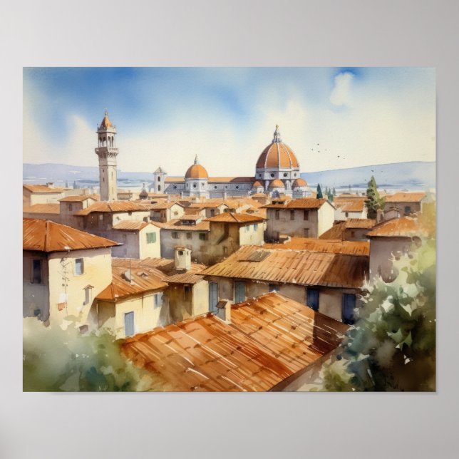 Florence Itália Landscape Art Impressão (Frente)