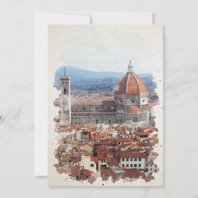 Florence Itália Watercolor Art (Frente)