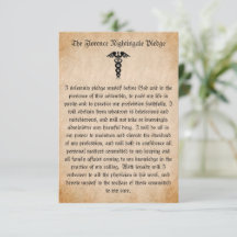 Florence Nightingale Pledge for Nurss Flat Card