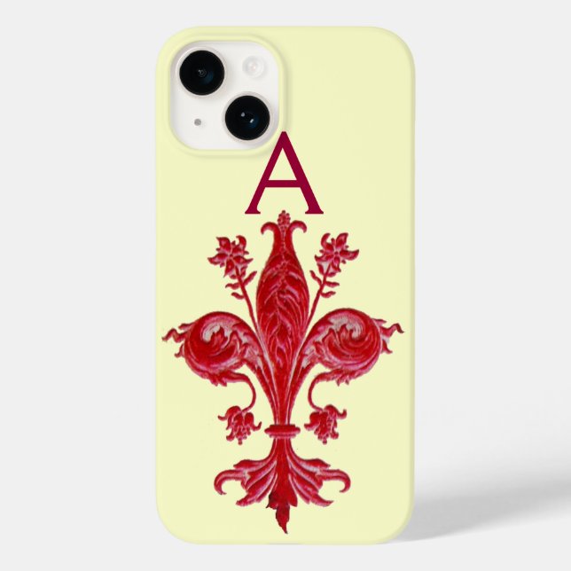 FLORENTINA RED LILY FLEUR DE LIS MONOGRAM (Verso)