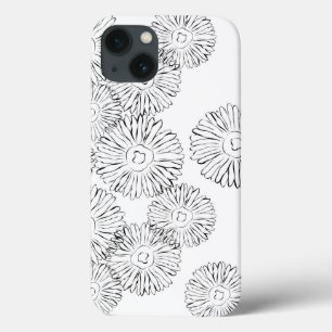 Flores abstrato brancas e pretas