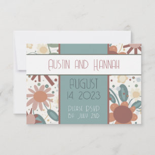 Flores Alegres Inspiração RSVP Simples Elegante