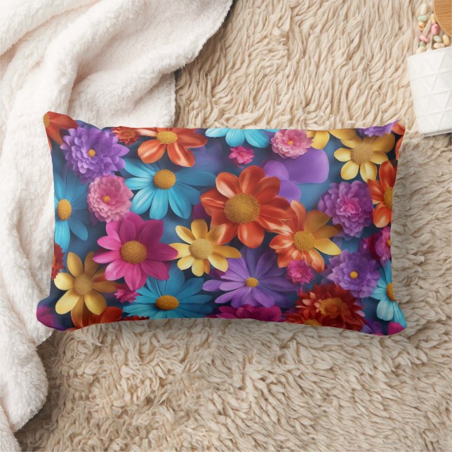 Flores - Almofada Lombar 13" x 21" (Cobertor)