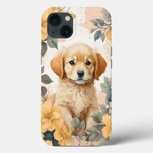 Flores Amarelas da Puppy Puppy do Retriever do Our