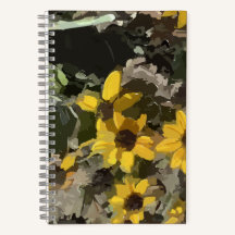 Flores Amarelas do Deserto do Notebook Espiral