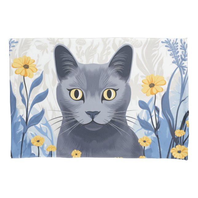 Flores Amarelas do Gato Azul Russo (Frente)