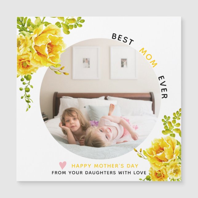 Flores amarelas Melhor Dia de as mães de Mãe (Frente)