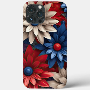 FLORES AMERICANAS AZUIS BRANCOS VERMELHOS PATRIÓTI