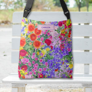 Flores aquáticas coloridas padrão tote saco