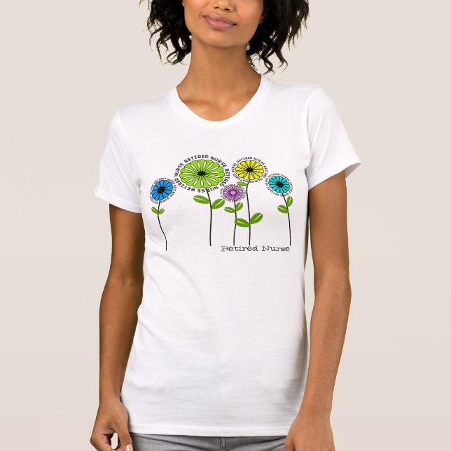 Flores artísticas aposentadas dos t-shirt da (Frente)