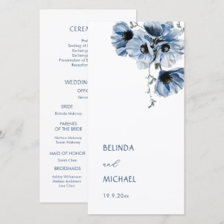 Flores Azuis Artísticas | Programa de Casamento