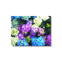 Flores Azuis Brancas Coloridas Impressão em Tela