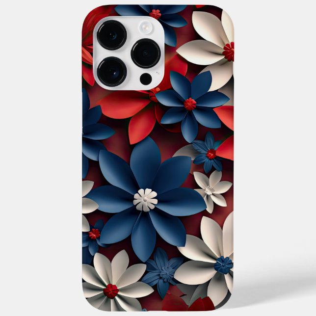 FLORES AZUIS BRANCOS VERMELHOS PATRIÓTICOS AMERICA (Verso)