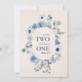 Flores Azuis Dois Se Tornam Um Convite De Casament