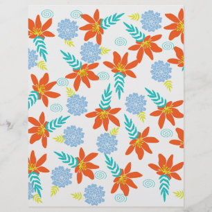 Flores Azuis e Laranjas :