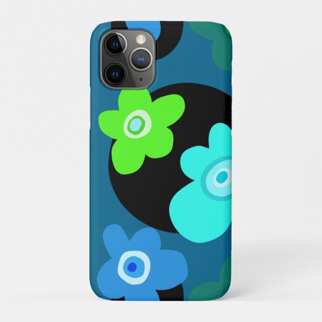 Flores azuis e verdes capas de iphone de acasalame (Verso)