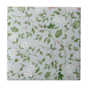 Flores Azuis Fluffy e Azulejo Cerâmica de Hips Ro