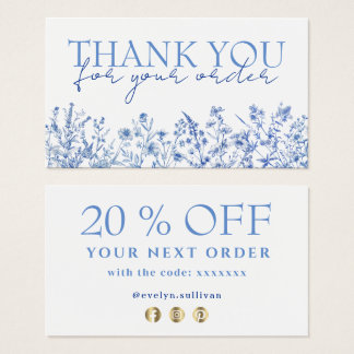 Flores azuis francesas - obrigado de desconto