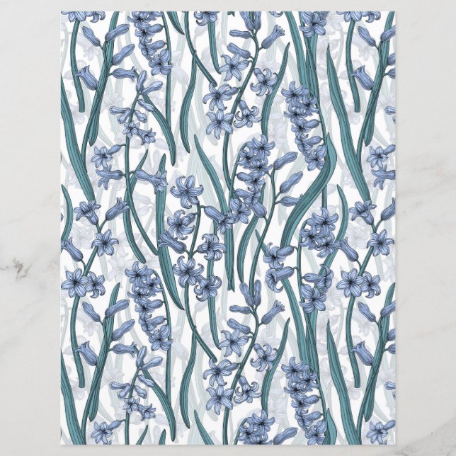 Flores Blue Hyacinth em branco (Frente)