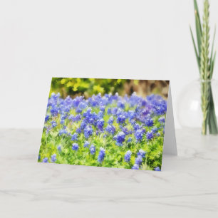 Flores Bluebonnet em Cartão de Nota de Arte em Aqu
