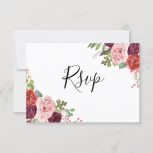 Flores Blush e Burgundy Todas as Ocasiões RSVP