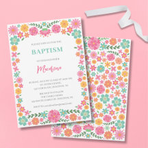 Flores bonitas, batismo, convite