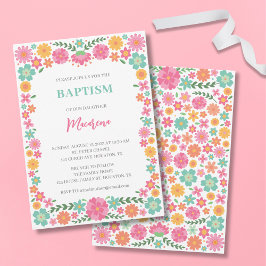 Flores bonitas, batismo, convite