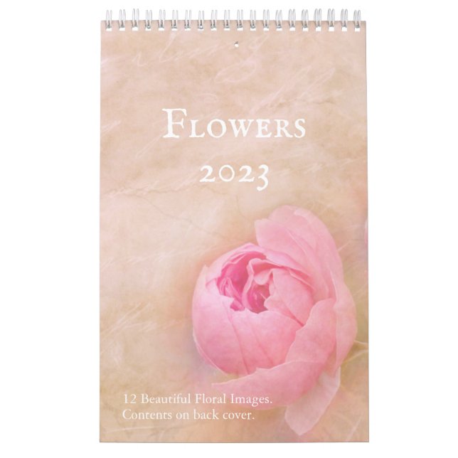 Flores bonito 2023 Calendário de 12 meses (Capa)