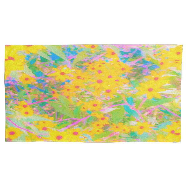 Flores bonito Amarelo e Vermelho com Turquesa (Frente-Esquerda)