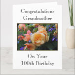 Flores bonito, cartão de aniversário da avó 100th<br><div class="desc">100th cartão de aniversário para uma avó,  com uma imagem floral agradável. O texto pode ser personalizado se você deseja. Um cartão bonito e à moda.</div>