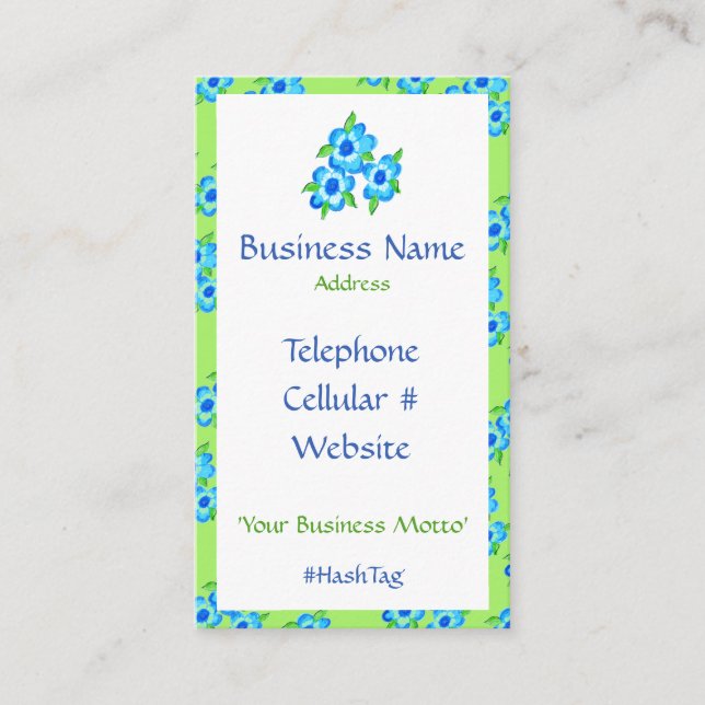 Flores bonito E Cartão de visita de faixa (Frente)