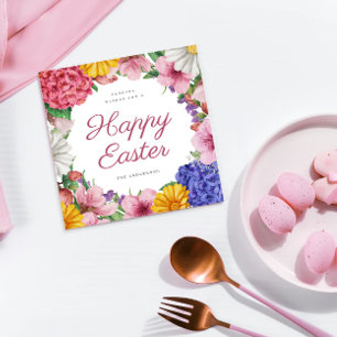 Flores Botânicas Elegantes Cartão de Férias Planas