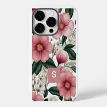 Flores Botânicas Modernas Rosa Monograma